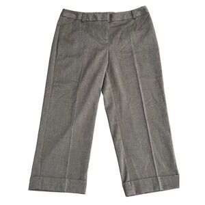 NWT Chico's Ultimate Fit‎ Cuffed Crop Pant Womens 2 Herringbone Pattern